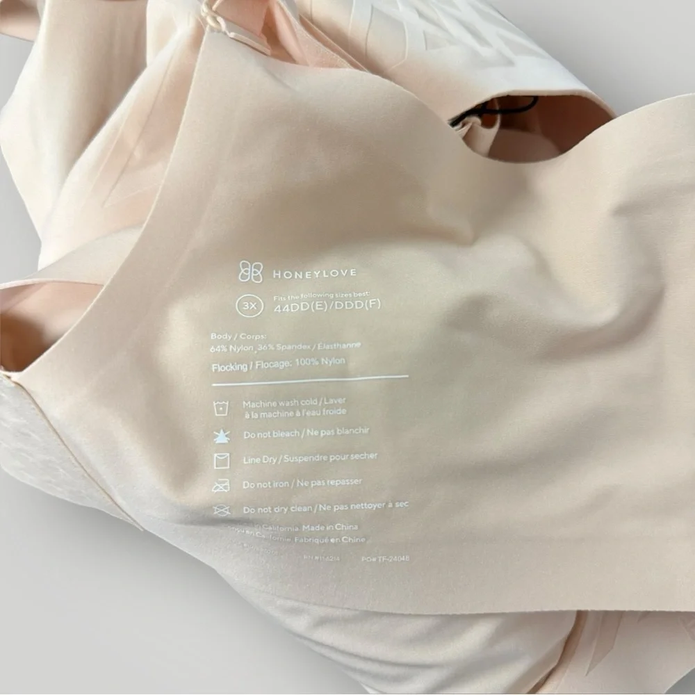 HONEYLOVE Silhouette‎ Bra Sz 3X in Blush